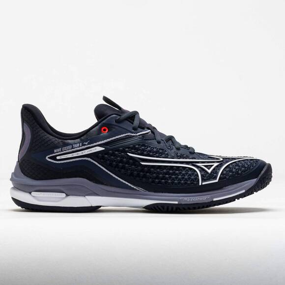 NEW MIZUNO men's wave exceed tour 6 ac running shoes in odyssey grey-white